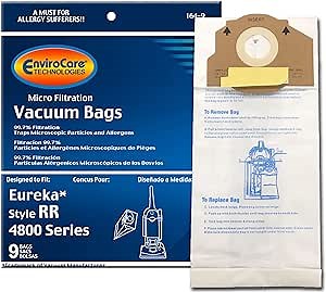 EnviroCare Replacement Vacuum Bags for Eureka RR, 61115 Boss Smart Vac 4800. 9 Pack
