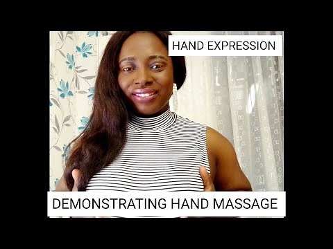 Demonstrating hand massage!Joy in breastfeeding!hand expression