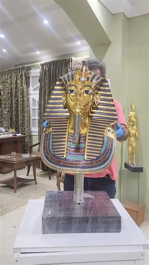 Professor Mostafa El Ezaby | king Tut replicas on Instagram: "👑 Royal Mask of King Tutankhamun — Museum Masterpiece Edition We proudly present the 🌍 world’s highest-quality replica of the legendary Golden Mask of King Tutankhamun — the eternal symbol of royalty and divine beauty. ⚜️ Unmatched Authenticity & Detail — Crafted under the artistic direction of Professor Mostafa El Ezaby, the world’s #1 expert in Tutankhamun replicas. 🪔 Made by Order — A meticulous 4-month creation journey ensuring
