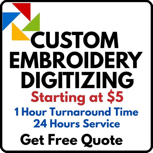 Custom Embroidery Digitizing Service, Logo Digitize, 1 Hour Turnaround - Etsy