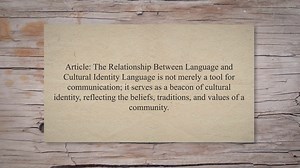 Relationship between language and cultural identity
