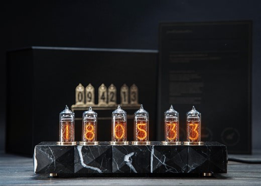 Nixie Tube Clock | Marble Base, Retro Style, LED Alarm - Etsy