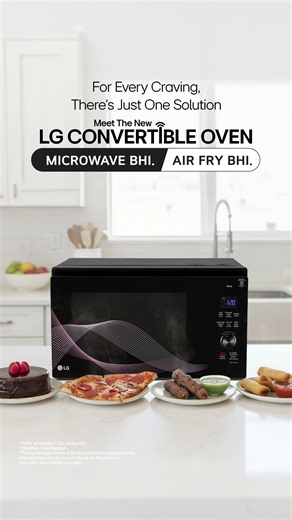 30K views · 114 reactions | Bake it. Brown it. Grill it. And now, Air Fry it too! From soft cakes to golden samosas, smoky kebabs to crispy spring rolls, bring all your favourites to your plate with just one appliance that handles every craving with ease. LG Convertible Microwave Oven - Microwave Bhi, Air Fry Bhi. Know more: https://bit.ly/4oUWNAv #LG #LGIndia #LifesGood #LGConvertibleOven #MicrowaveBhiAirFryBhi #CookingUpgrade | LG Global | Facebook