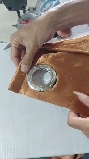 Manual ring installation using silver rings on mahogany brown fabric. Clean, neat, and elegant #curtains #handmade #crafting #homedecor #handcrafted | Amron Sinaga