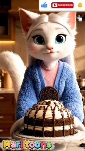 Cute Cat Making Oreo Cake 🍰🐱 | Funny Cat Story#ai#cartoon#funny #cat#Shorts#comedy