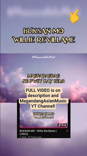 BUKSAN MO - Willie Revillame | FULL VIDEO is on description and MAM YT channel! #buksanmo