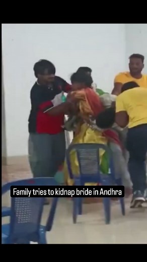 834K views · 86 reactions | A wedding ceremony in #AndhraPradesh's east Godavari district saw chaotic scenes after the bride's family attempted to forcibly take her away from the venue and used chilli powder to stop those trying to prevent the abduction. The incident, which was caught on camera. #ViralVideo #Bizarre #Bride #Kidnapping | India Today | Facebook