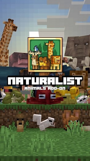 Starfish Studios on Instagram: "Find new animals in Forests🌲, Deserts🏜️, Oceans🌊, and more in Naturalist! Out now on Bedrock -> https://www.minecraft.net/en-us/marketplace/pdp?id=7cb1d924-4a39-452d-88bc-daa5f8843f54 #minecraft #minecraftdesign #minecraftcreations #starfishstudios #naturalist #bedrock #marketplace"
