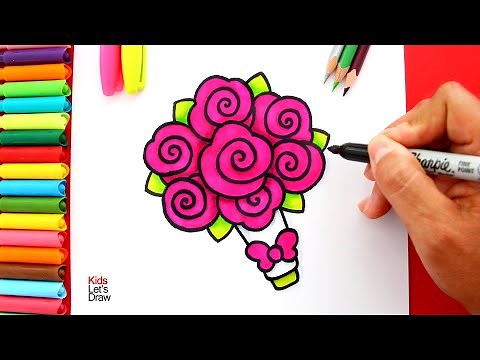 Aprende a dibujar un RAMO DE ROSAS (Bouquet de Rosas)