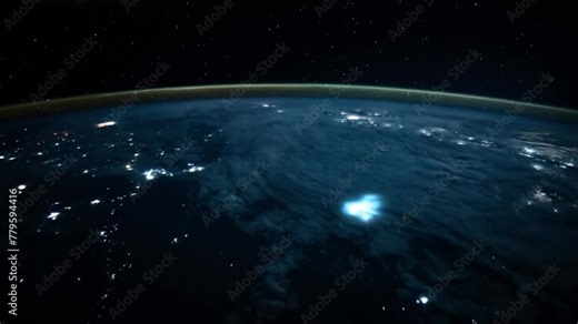 Earth from space. Time lapse of over the Earth seen from the International space station. Space exploration of planet Earth at night. Elements of this video furnished by NASA.