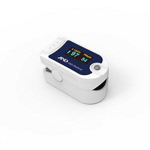 A&D Medical Fingertip Pulse Oximeter for Sports, UP-200, SpO2 & Pulse Rate Tracker, Carrying Case, Lanyard, AAA Batteries