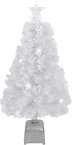 3' Pre-Lit LED Color Changing White Fiber Optic Artificial Christmas Tree