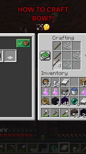 How to craft a bow? #minecraft