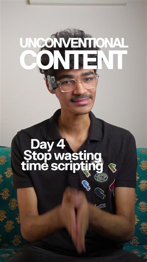 @aurorascaling on Instagram: "Unconventional Content: Day 4 Stop wasting time scripting Drop me a follow for more such unconventional insights [especially if you’re a service based founder]"