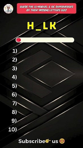 Guess the 10 marvel and DC characters by missing letters quiz 🤔 #marvelanddccharacters #marvelanddc #marvelcharacter #marvel #reels #quiz #trivia #triviamingle | Trivia Mingle