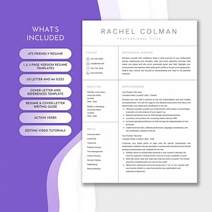 Modèle de CV, CV convivial ATS, CV, modèle de CV Word, CV de sororité, meilleur modèle de CV - Etsy France