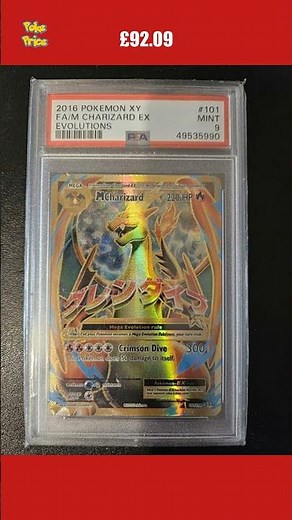 Pokemon 2016 XY Evolutions M Charizard EX FA Full Art Card 101/108 PSA 9