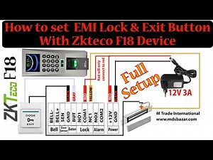 Zkteco F18 Time Attendance Access Control Fingerprint Lock Full installation Complete Connection