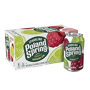 Poland Spring Sparkling Water, Raspberry Lime, 12 oz. Cans (8 Pack)