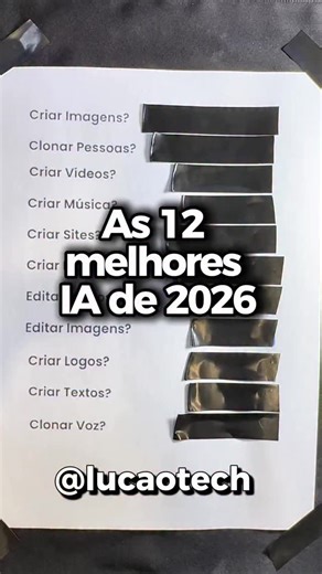 Lucas Henrique on Instagram: "🚀 O SEU GUIA DEFINITIVO DE IA PARA 2026! 🤖 O mundo das ferramentas digitais está mudando rápido e quem não se atualiza fica para trás. Se você quer dominar a criação de conteúdo, produtividade e design este ano, você precisa salvar este vídeo! Neste Reels, eu revelei as melhores ferramentas para: ✨ Criar imagens e vídeos realistas 🎵 Gerar músicas e vozes do zero 💻 Montar sites e mapas mentais em segundos 🎨 Editar como um profissional e criar logos incríveis 🔥