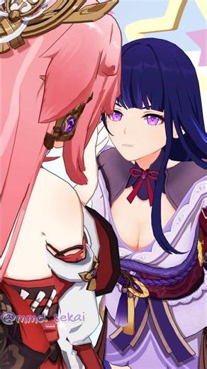 [原神 MMD] Yae Miko & Raiden Ei-Little Kiss-Genshin Impact #HBD