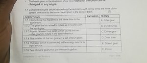 Complete the table below by matching the definitions with terms... | Filo