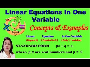 Concepts - Standard form- Cross multiplication- Linear Equations in one variable- DAV Math -Class 8