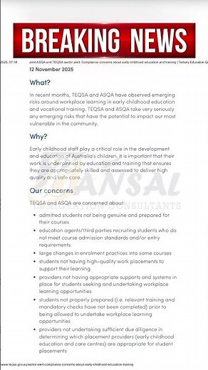 ASQA & TEQSA Joint Alert Warning to Australian Education Providers Compliance & Marketing Rules 2025