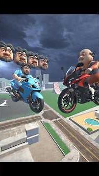 Giant Motu Vs 5 Head John The Don In Indian Bike Driving 3D #shortsfeed