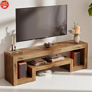 63" Retro Media Console, Vintage TV Stand, Wooden Entertainment Center for Living Room - Etsy