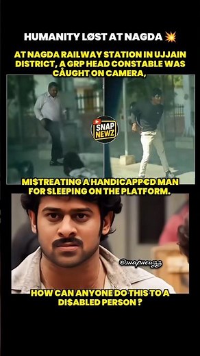 GRP constable c@ught mi$treating di$abled man💥#snapnewzz #railwaystation #platform #police#train#god