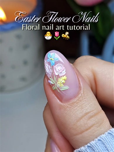 Easter Floral Nail Art Tutorial 🌷