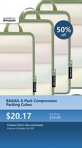 BAGAIL 6-Pack Compression Packing Cubes