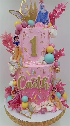 Disney Princesses 2-Tier Themed Cake Designs