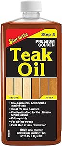 STAR BRITE Premium Golden Teak Oil 16 Oz- Sealer, Preserver, & Finish for Outdoor Teak & Other Fine Woods (085116PW)