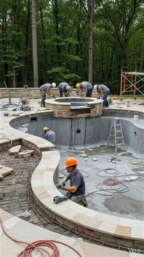 Swimming Pool Construction Full Process | Step by Step Pool Building 2026. #timelapse #shorts