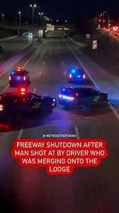 JUST IN 🚨: State police have shut down the Lodge freeway in Detroit due to shots fired investigation.The situation unfolded Wednesday evening in the area of the SB Lodge freeway and Linwood. The victim, who is a retired Detroit firefighter, tells MDN he was traveling 60 mph on the Lodge freeway in the far right lane when he noticed another driver speeding to merge onto the freeway. That is when the victim, moved over to make room, and the suspect speed up & that’s when the shooting occurred. He