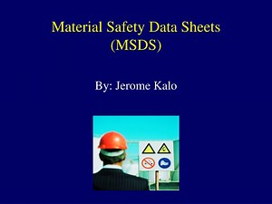 PPT - Material Safety Data Sheets (MSDS) PowerPoint Presentation, free download - ID:121771