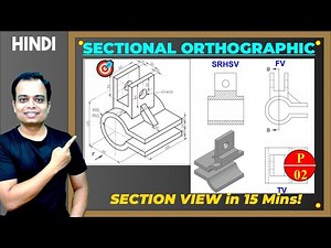 Sectional Orthographic | Example 2 | How to Draw Sectional Side View