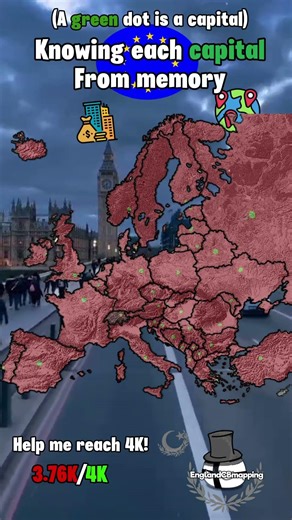 Knowing each capital fron memory % #mapping #map #europe #geography #geotuber #mapper #geo