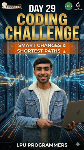 Aman Patel on Instagram: "Today’s challenge was all about smart routing: 1️⃣ CodeChef: Making intentional math errors (Ciel and A-B). 🔢 2️⃣ GFG: Handling real-time data streams to find unique characters. 🔄 3️⃣ LeetCode: Finding the cheapest path to convert strings using Graph algorithms (Floyd-Warshall). 📉 It’s all about finding the most efficient route to the solution. #trending #fyc #Day29 #CodingChallenge #LPUProgrammers LeetCode"