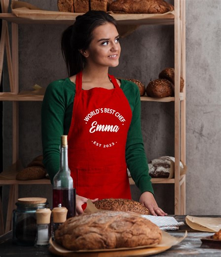 World's Best Chef Apron for Wife, Mothers Day Gift for Mom, Adjustable Two Pocket Unisex Aprons for Dad Mama, Custom Chef Apron - Etsy