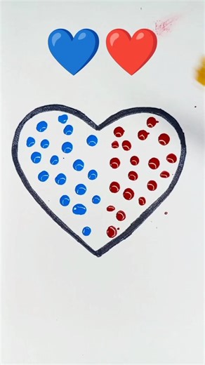 This Heart Color Combo is So Relaxing 💙❤️#HeartColoring #SatisfyingArt #ColorFilling