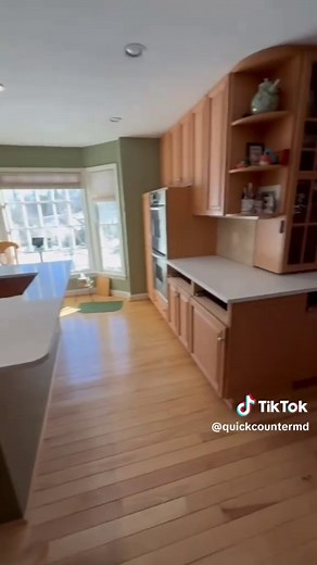 Before and After - removal of Formica/Laminate tops and Install of Quartz A small change that can make your kitchen look brand new! #quickcountertopMD #countertopsofMaryland #fabricationshop #countertops #countertopinstall