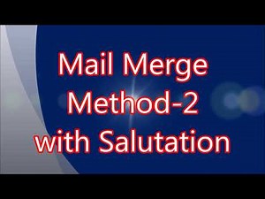 Mail Merge Method 2 with Salutation in Open Office Writer