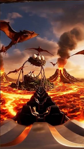 360 / VR Video Dinosaur Roller Coaster Experience - Jurassic World Virtual Ride