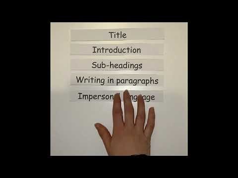 Writing a Non Chronological Report