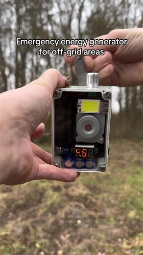 Portable hand-crank power generator with USB output, flashlight, and lighter #EmergencyGenerator #HandCrankGenerator #PortablePower