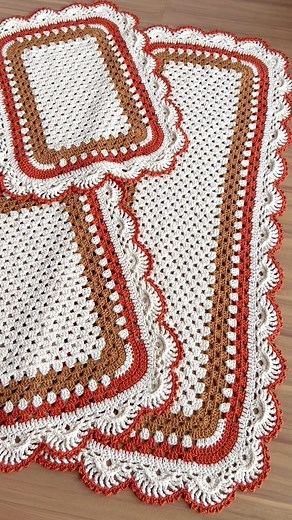 Jogo de cozinha retangular em crochê 🧶 🥰 #inspiracaodecroche #crochemodernoecriativo #crochecomamor #crochet #croche #tutorial | Crochê da Alessandra