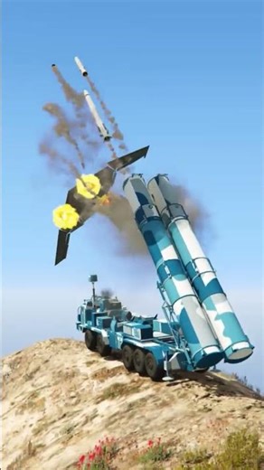Ground Base S-500 Defense System Quickly Target Combat Fighter Jets Gtav #gta #gtav #gta5 #shorts